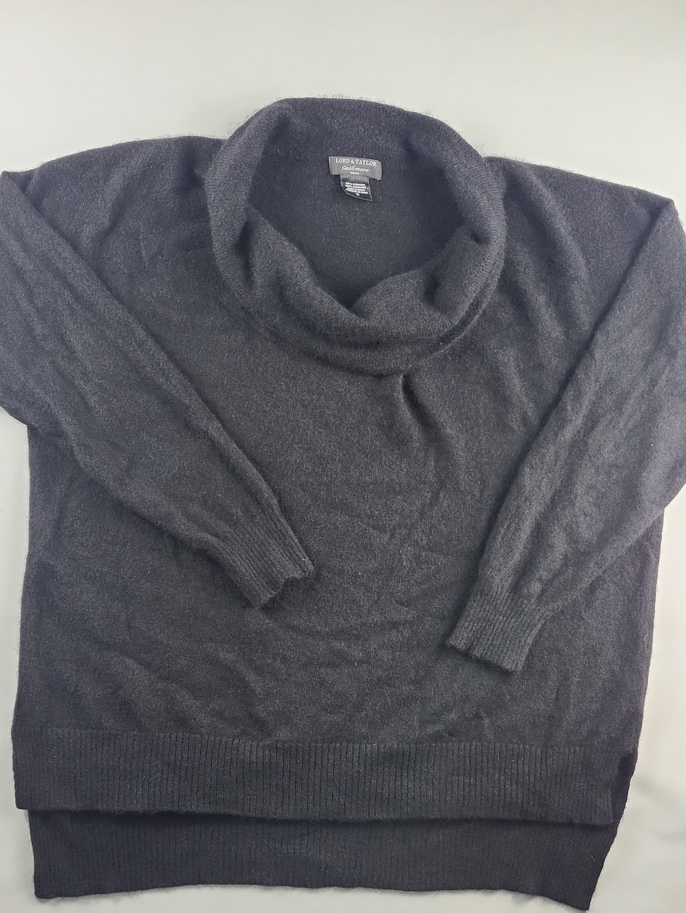 Lord & Taylor Black Cashmere Cowl Neck Sweater Size 1X